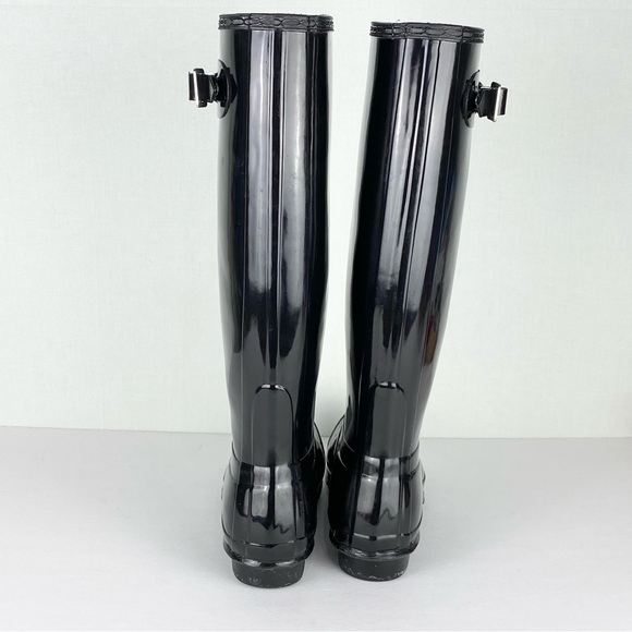 Hunter Tall Fully Waterproof Rain Boots Size 8 Female, 7 Male, Color Black gloss - Picture 2 of 9